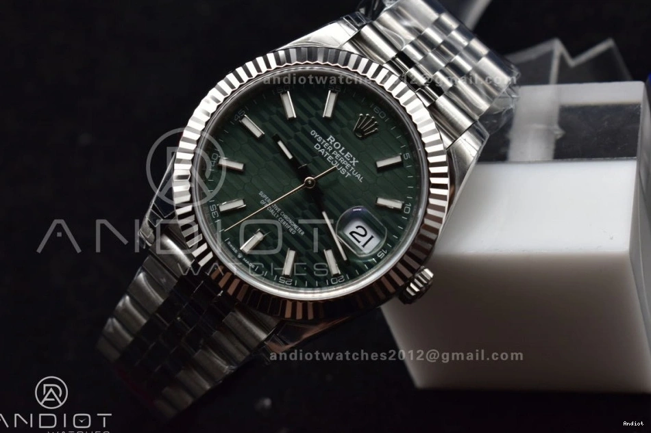 1:1 Fluted Green 904L VSF 41 VS3235 DateJust Steel Dial Bracelet Best Textured 126334 Jubilee Edition on Bezel 0419